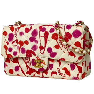 Chanel Matelasse Single Flap Chain Shoulder Bag White Pink